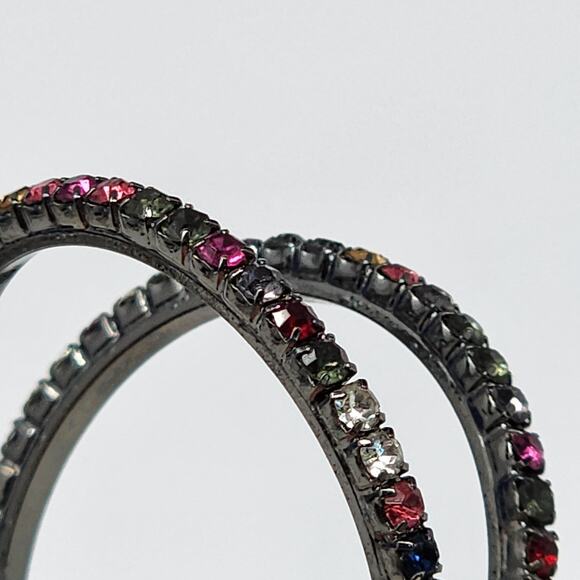 Multicolor Rhinestone Earrings - Picture 1 of 5